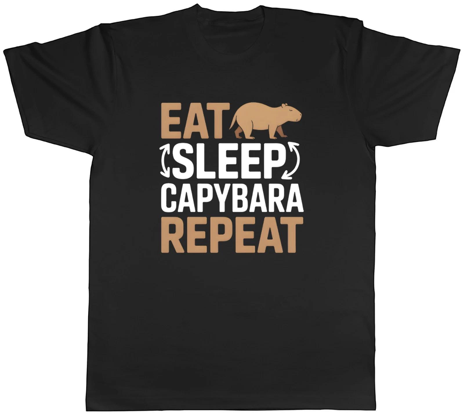 Eat Sleep Capybara Repeat Mens T-Shirt Tee Gift Top XXL