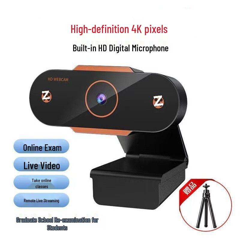 4K USB Streaming Camera with Microphone for Desktop and Laptop