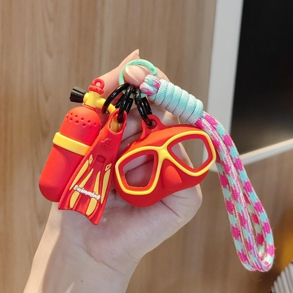 Funny Diving Mask Bag Pendant Colorful Oxygen Cylinder Keyring Diving Enthusiast