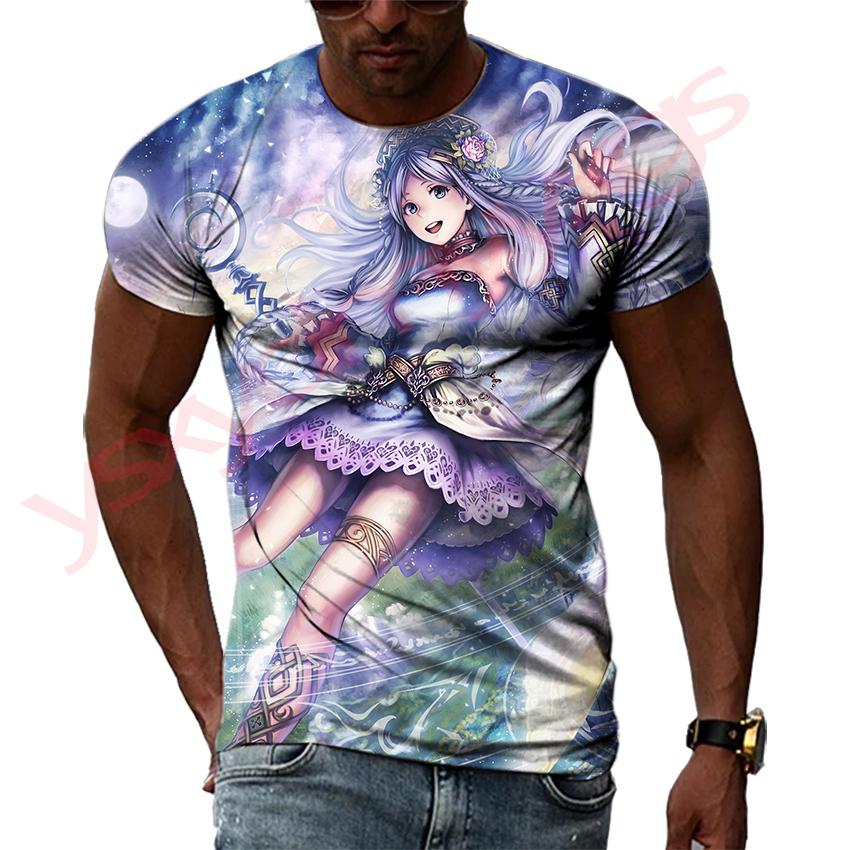 Japanese Cartoon Anime Magic Sexy Witch Men and Women T-Shirt HD 3D Printing Hip Hop Harajuku Tees Round Neck Short Sleeve Tops
