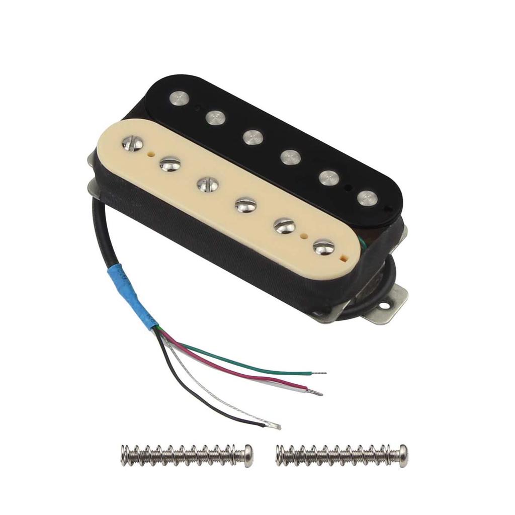 FLEOR High Output Alnico 5 Guitar Pickups, Double Coil Humbucker Pickups, Neck and Bridge Set (Cream + Black)