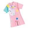 2025 Summer New Kids' Cartoon Swimsuit: Girls' One-Piece or Boys' Short-Sleeved Suit