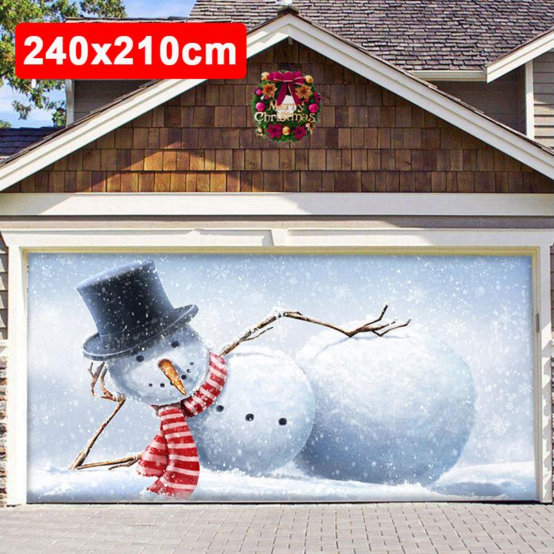

1PC Christmas Garage Door Banner Decorated Garage Door Screen 240x210cm C