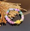 Natural Crystal Tourmaline Cat Paw Lucky Ring with Elastic Beaded Band