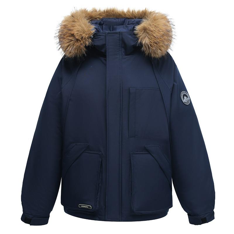 Short Cotton-padded Clothes Women's Winter New Hooded Big Fur Collar Thickened Short Thermal Tooling Cotton-padded Jacket