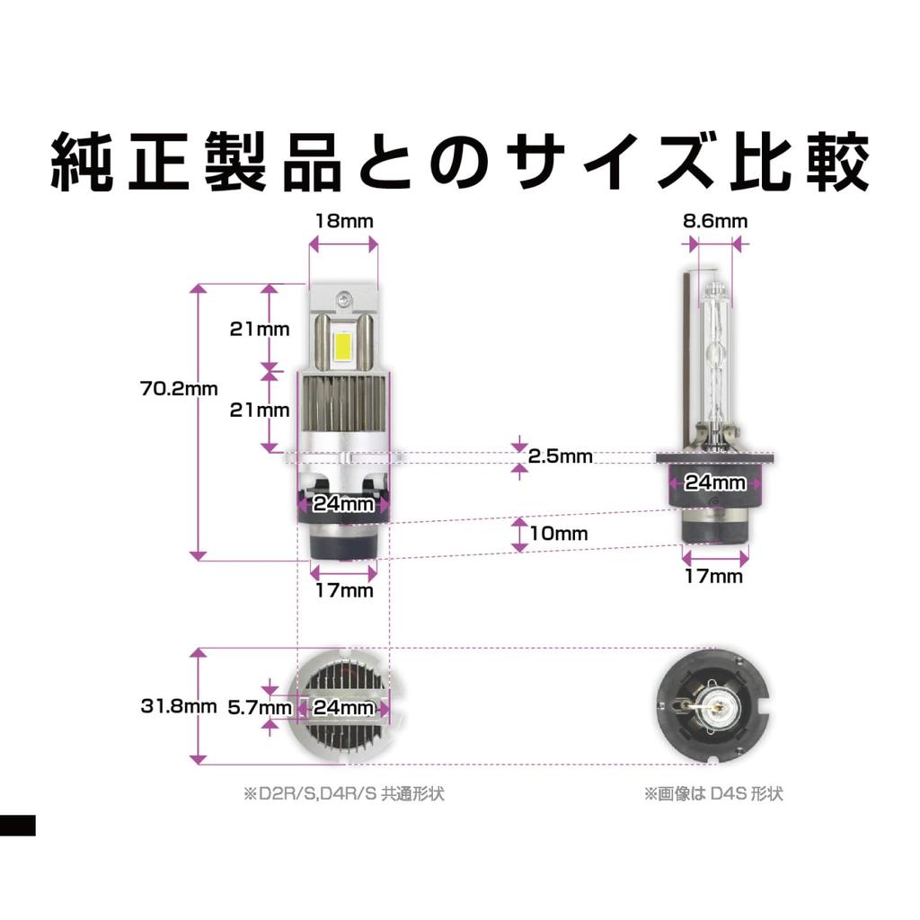 Kashimura NNB-208 HID Headlight Bulb Converts to LED Headlights, Brightness Approximately 4,200 Lumens (1 Light), D4R/S Type, Pack of 2