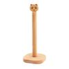 Paper Towel Holder Removable Shaft Kitchen Roll Organizer Durable Wood Non-Slip Base Multi-Use Shelf for Bathroom Kitchen