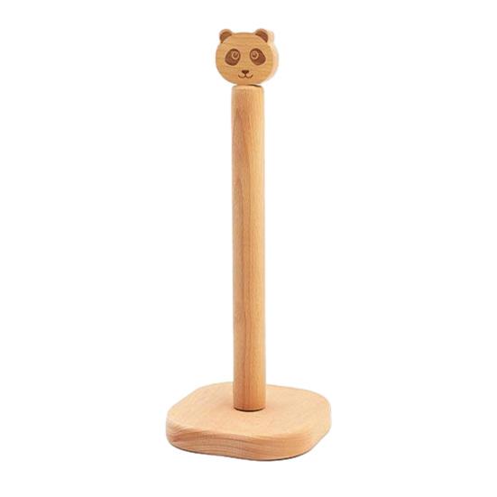 

Paper Towel Holder Removable Shaft Kitchen Roll Organizer Durable Wood Non-Slip Base Multi-Use Shelf for Bathroom Kitchen A