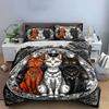 Mystical Cats Gothic Design Bedding Duvet Cover Set  (1*Duvet Cover 2*Pillowcases, without duvet insert)