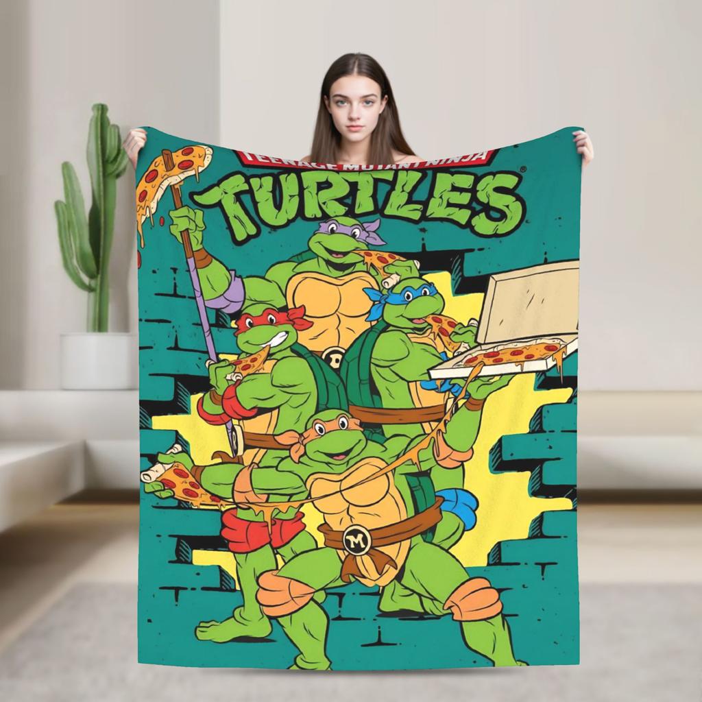 Soft Blankets Camping TMNT Game  Throw Blanket  Flannel Bedspread For Couch Chair Sofa Bed Street Trend Sofa Bed Cover