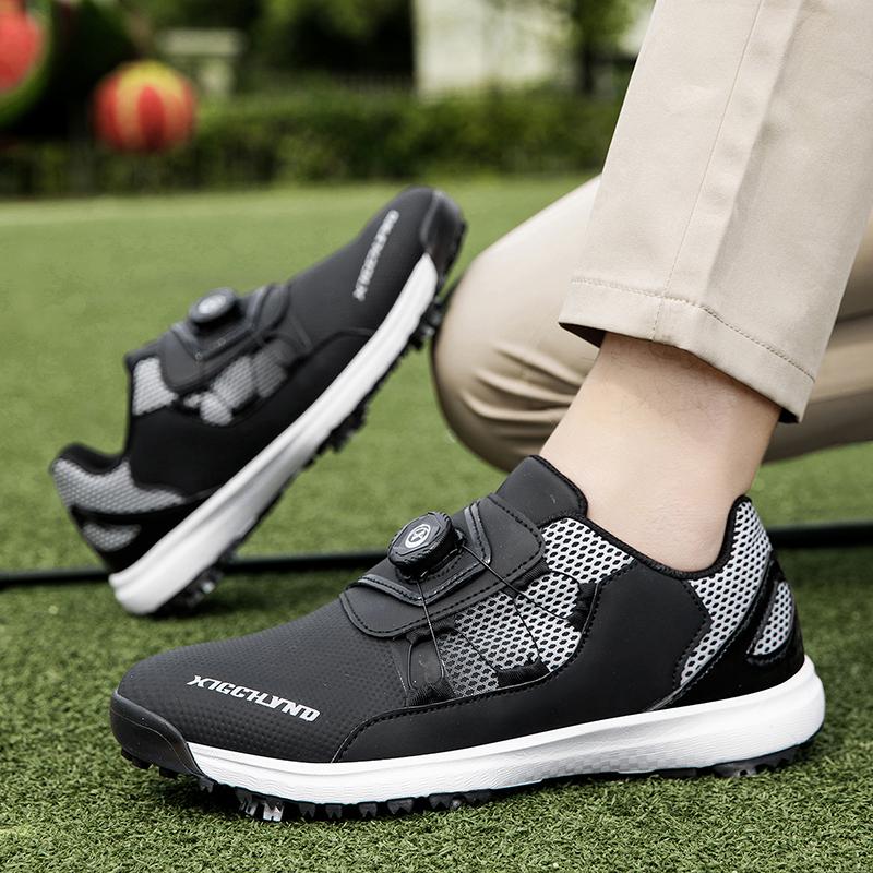 Golfsko Til Mænd Og Kvinder I Generøs Stor Størrelse Lavet Af Fint Læder Udendørs Gåture Blød Pasform Professionelle Golf Sneakers