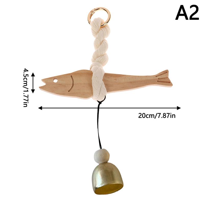 Fish Car Ornament Pollack Wall Art Hangable Wooden Door Pendant With Bell Hangable For Wall Door Wall Art Door Decoration
