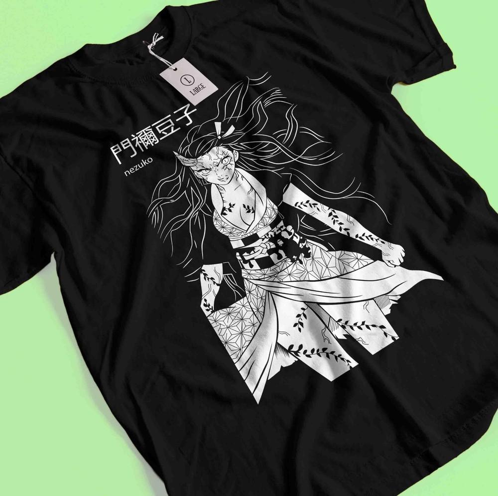 

Demon Slayer Shirt Nezuko Tshirt Tanjiro T-Shirt Muzan Doma Tee Inosuke Zenitsu 4XL