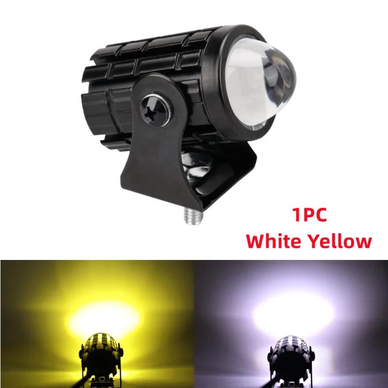 1PCS Mini Driving Light LED HeadLight Spotlight Dual Color for ATV ATV Scooter Driving Fog Lamp Motorbike Accessories
