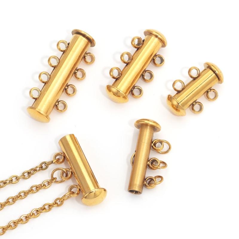 Slide Lock Clasp 304 Nerezová ocelová trubková spojka pro vrstvení náhrdelníků nebo náramků, příslušenství pro výrobu šperků