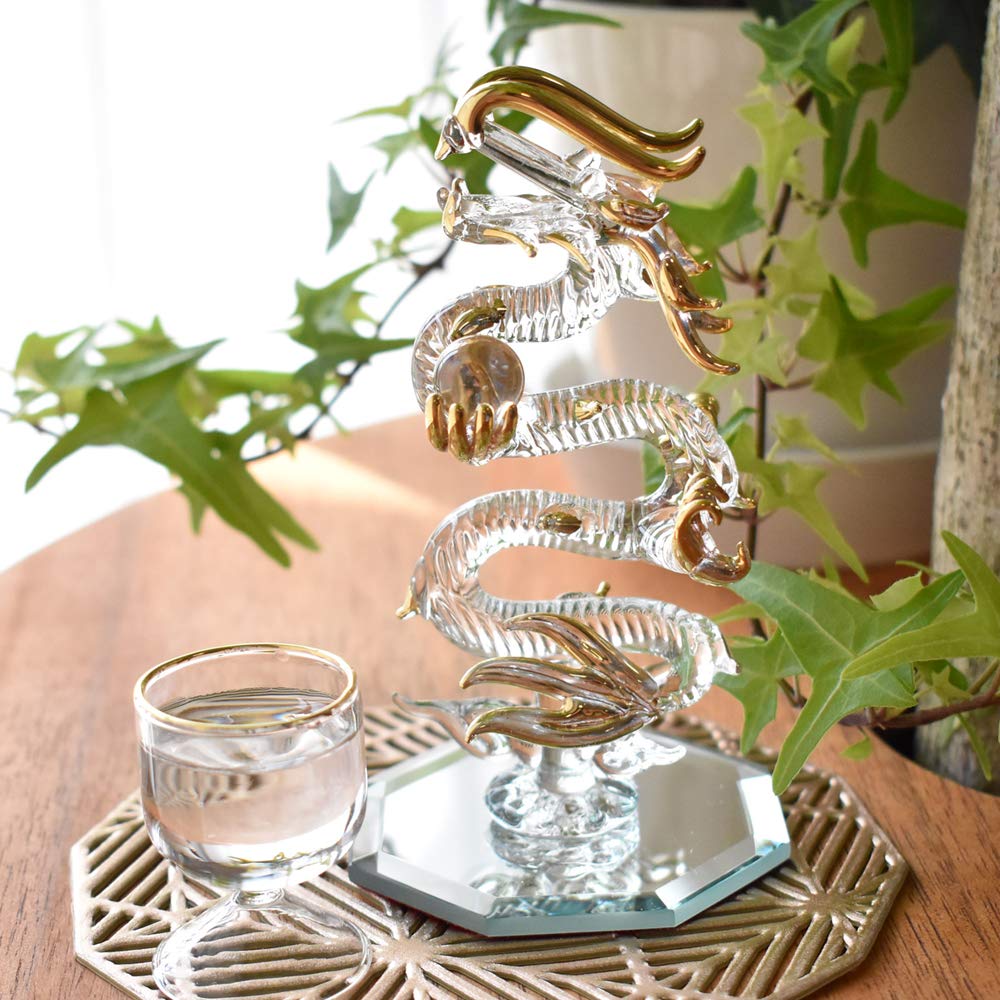 Handmade Glass Feng Shui Lucky Crystal Rising Dragon (Small)