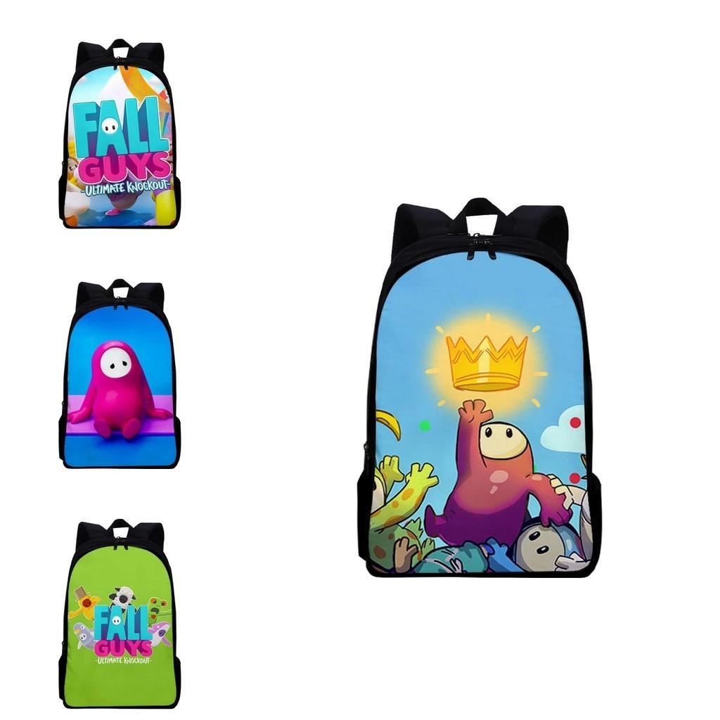 Fall Guys 3D-gedruckter Rucksack Perfekt für Grund- und Sekundarschüler