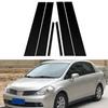 6 Stück Autotür Fenster Säule BC Säule Pfosten Abdeckung Zierleiste PC Material Aufkleber Für Nissan Tiida 4-türige Limousine 2006-2011