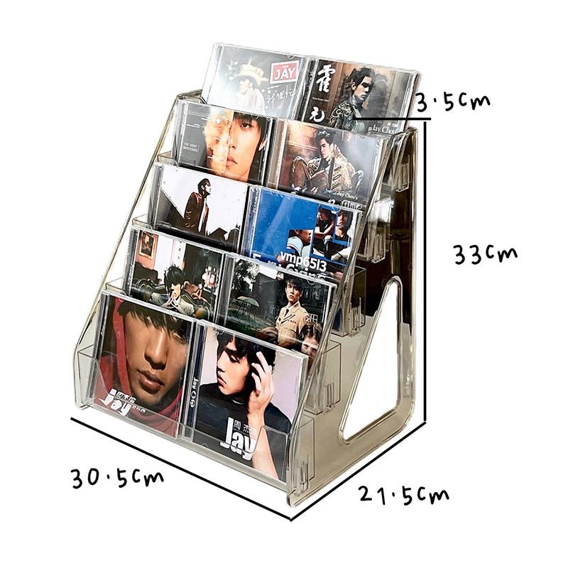 5/7-poziomowy stojak na płyty CD, stojak na ekspozycję albumów, przezroczysty stojak do przechowywania płyt i kaset, wielofunkcyjny stojak na blat