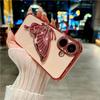 For iPhone 16 Pro Max Luxury Flash Plating Pattern Frame Butterfly Holder Phone Case For iPhone 11 12 13 14 15 Plus Stand Cover