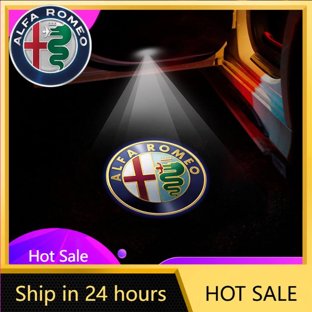 wacpf5 Car Stickers For Alfa Romeo 2pcs For Alfa Romeo LED Car Door Welcome Light Logo Projector Giulia Giulietta Mito Stelvio Brera 14
