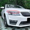Headlight Lamp Eyebrows Cover Trim For 2015-2017 Skoda Octavia Mk3 Car Auto Eyelids Lids ABS Glossy Black
