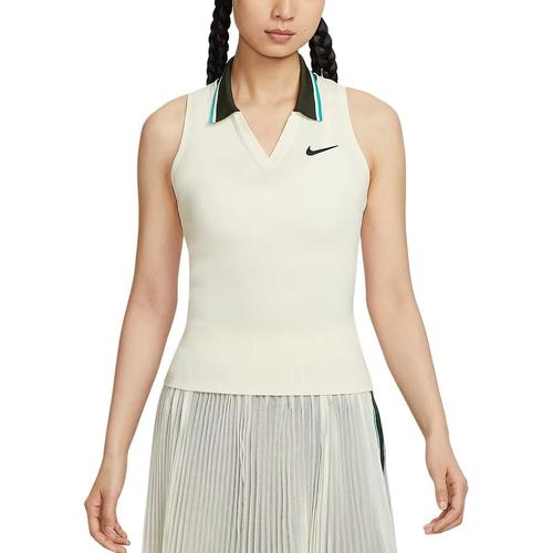 Nike Женский топ-майка для тенниса Court Slam Dri-FIT FZ6753-110 EU XL слоновая кость