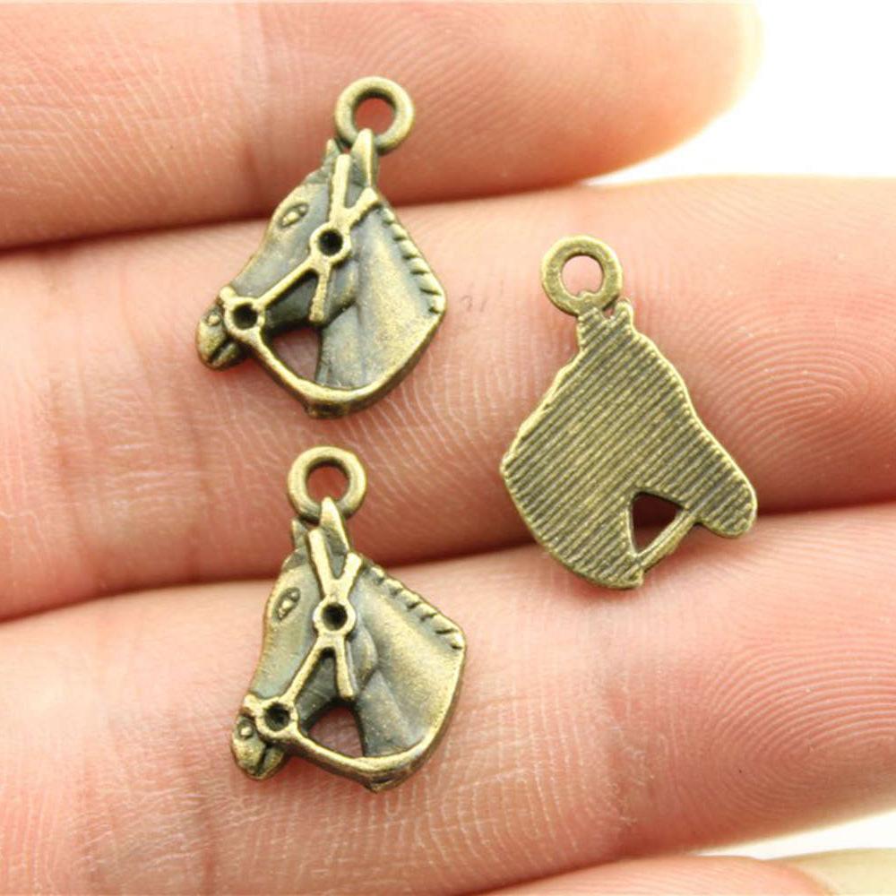 20pcs Running Horse Charms For Jewelry Making Tibetan Bronze Silver Color Pendants Antique Jewelry Making DIY Handmade Craft