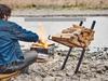 Onoue Manufacturing Folding BBQ Stove II Campfire (ONOE) F-2527-II [Washable, Stove, Grill, BBQ, Shichirin]