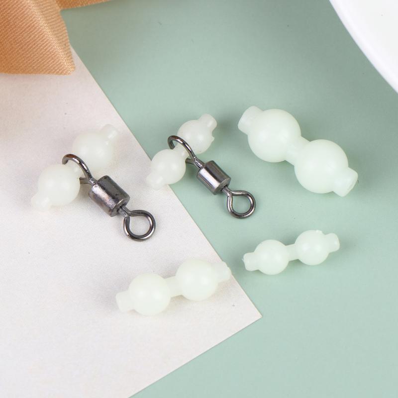 50Pcs Luminous Gourd Bead Fishing Swivel Connector Anti Tangle Tackle Accessories For Saltwater Freshwater Angling Supplies