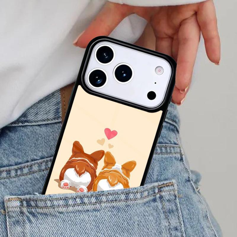 

Cartoon Corgi Dog Phone Case for iPhone 16e 15 14 13 12 17 Pro Max Plus Air 17pro Cover Coque iPhone 15