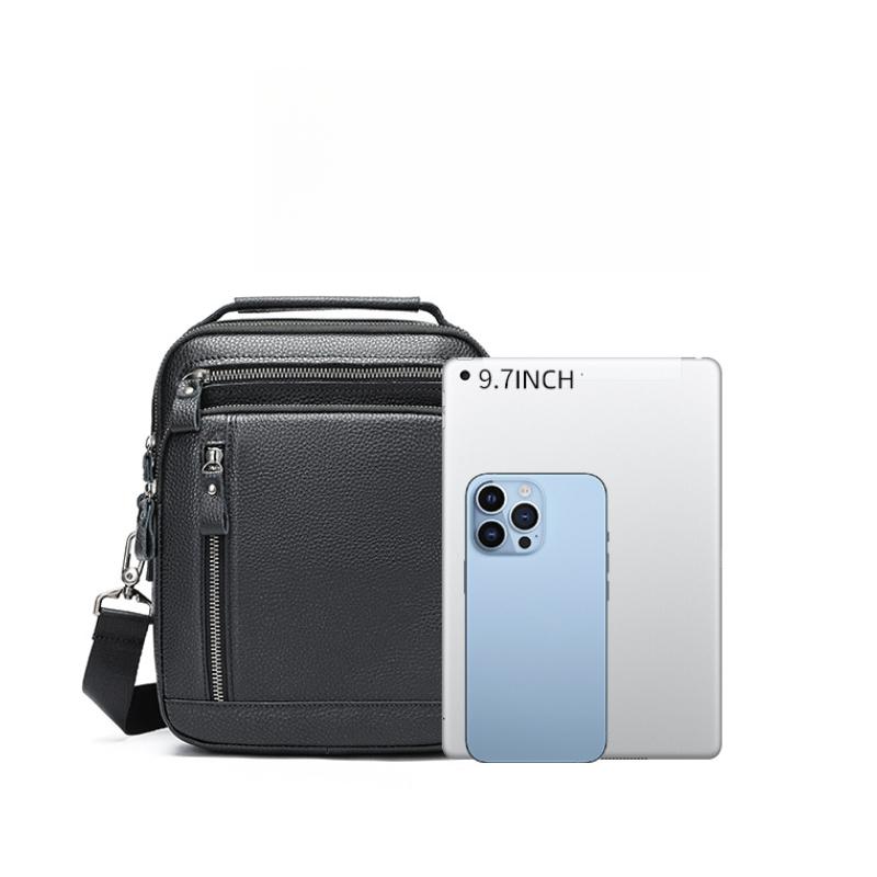 New Men's Genuine Leather Handbags Small Flap Men's Shoulder Bag Casual Office Messenger Bags Fashion Crossbody Bag