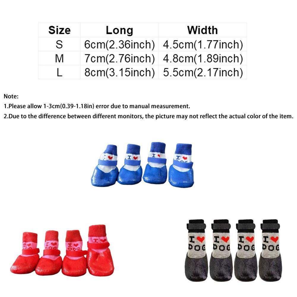 4 pieces/set Warm Pet Socks Booties Anti-Slip Pet Paw Protector Puppy Boots Dog Knit Socks  Outdoor