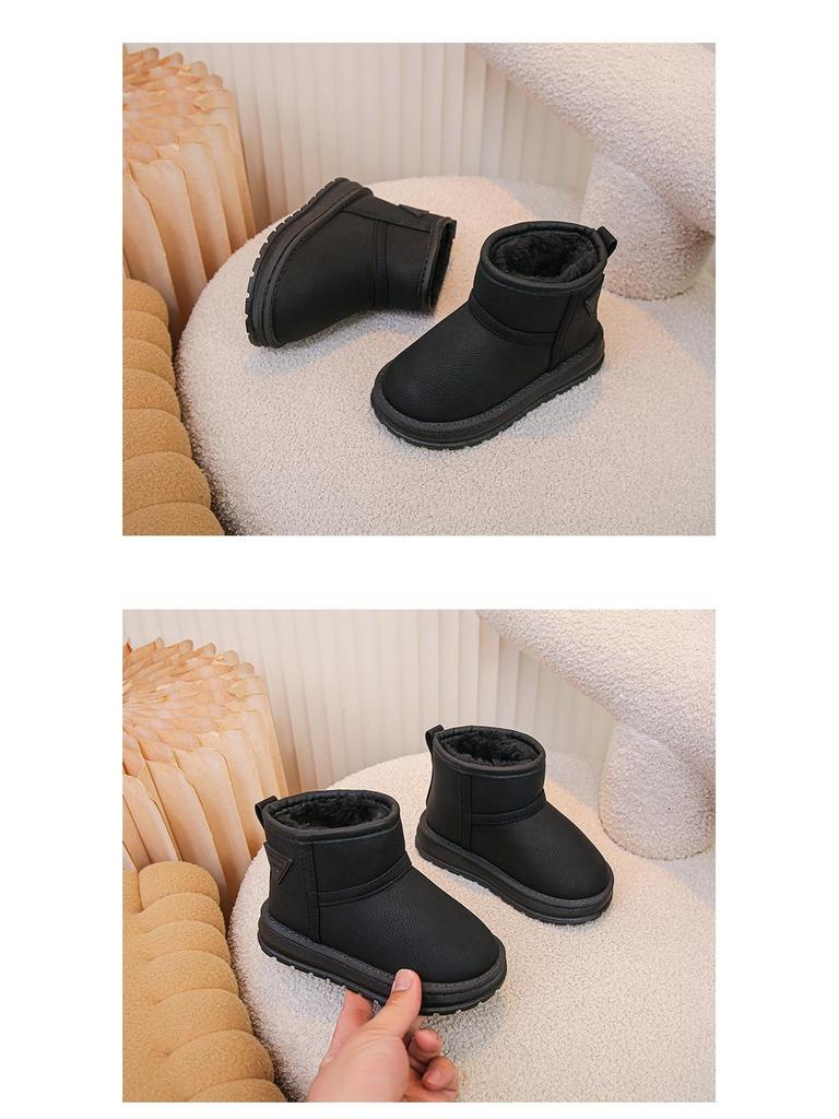 2025 Winter Children's Plush Snow Boots - Warm, Thick Cotton Slip-ons for Boys & Girls