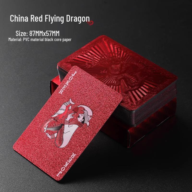 High-Grade Gold Foil Durable PVC Waterproof Poker Cards for Party Games