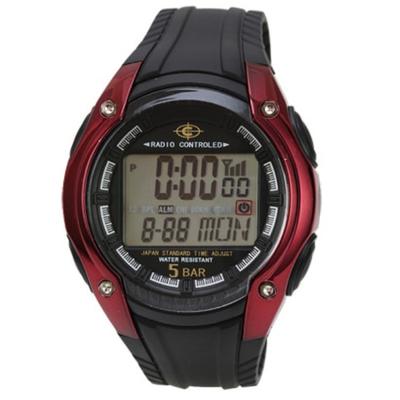 J-AXIS Męski WRC16-RE (Płomień Słońca) Zegarek okrągły czarny żywiczny cyfrowy