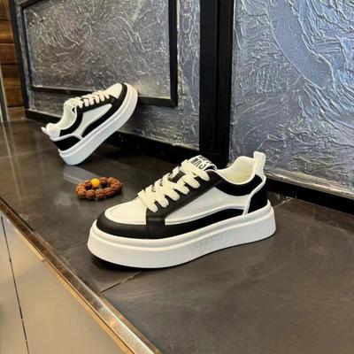 Herren Freizeitschuhe Sommer Atmungsaktives Mesh Herrenschuhe Atmungsaktive Kleine Weiße Schuhe Trendige Plateau Sportschuhe