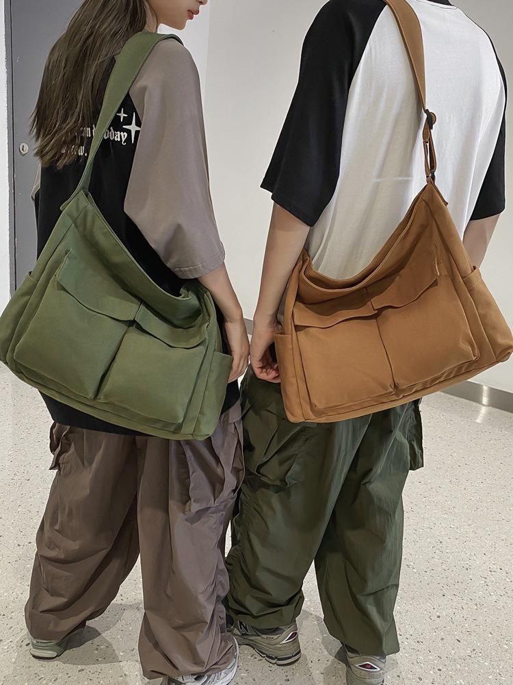 Women's Japanese Korean Style Canvas Messenger Bag - Versatile, Simple, Literary Shoulder/Crossbody Bag