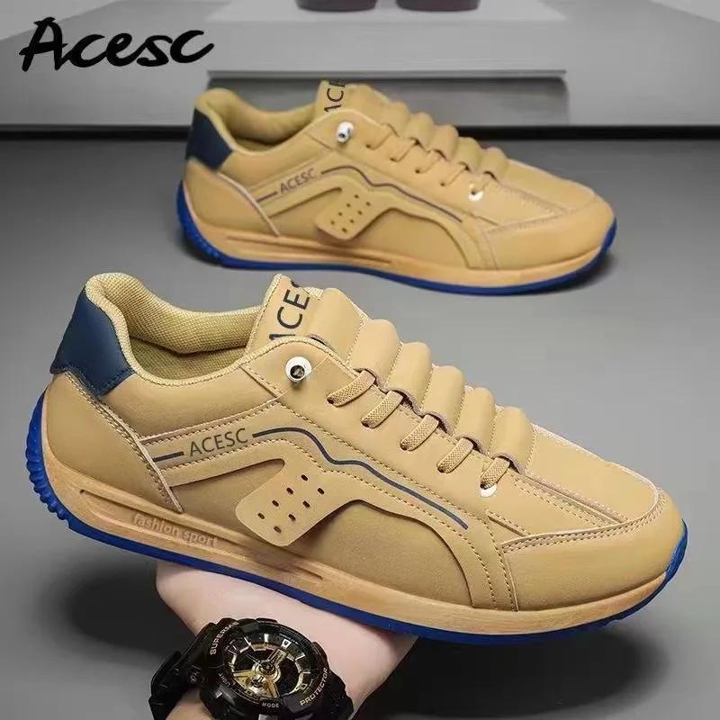 Neue Leichte Herren Freizeitschuhe mit Weicher Sohle Flusen Nähgarn Low Top Schnürschuhe Sportschuhe zum Laufen Gehen