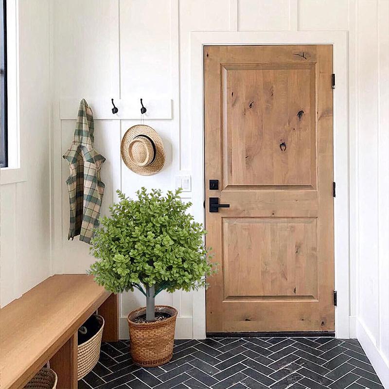 1PC Artificial Cedar Topiary Ball Trees Outdoor Plastic Faux Cypress/Pine Bushes Garden With Ground Spike Realistic 45cm