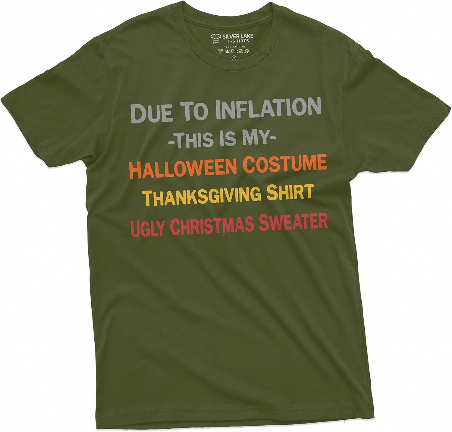 Men s Funny Halloween Thanksgiving Christmas T-Shirt Inflation Poor Economy Parody Tee S разноцветный