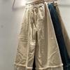 Autumn/Winter Mori Girl Style Women's Corduroy Wide-Leg Pants with Elastic Waistband and Lace Hem