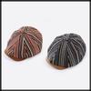 Striped Newsboy Cap Hat Running Outdoor CA742 [White Fang] Men's Women's (Blue)