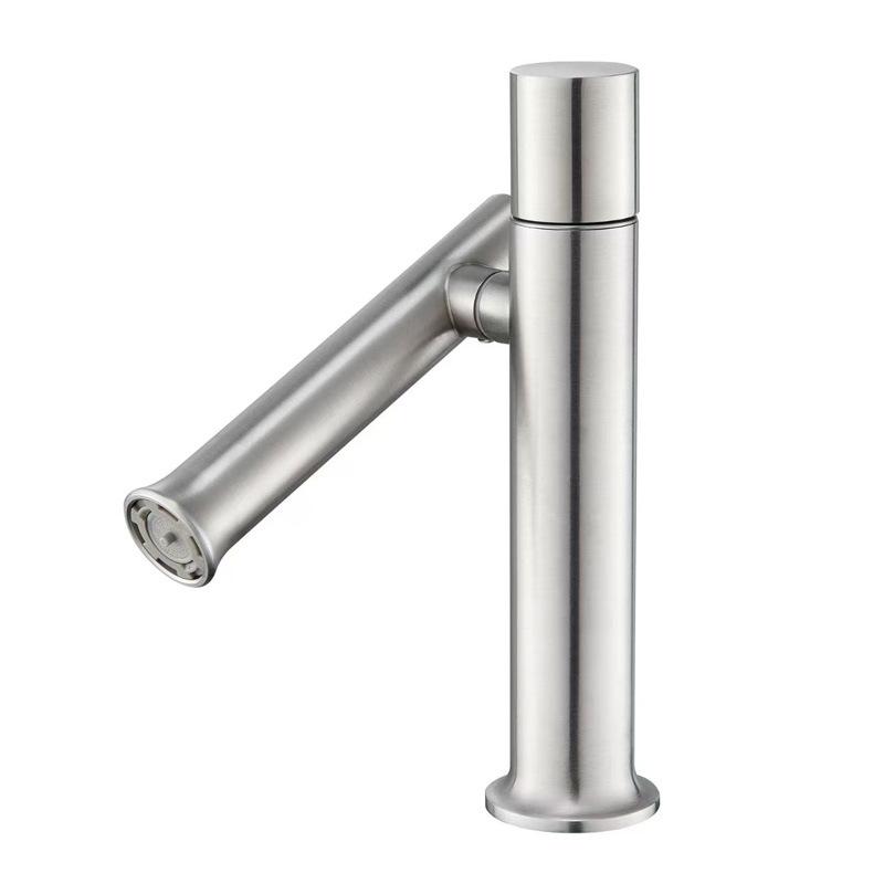 

Gray/Brushed Gold Folded Basin Faucet 304 Stainless Steel Hot Cold Rotation Sink Mixer Sink Tap Lever Lavatory Tap for Bathroom