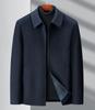 Men's High-End Cashmere Wool Jacket - Mid-Length Casual Lapel Coat for Middle-Aged Dads
