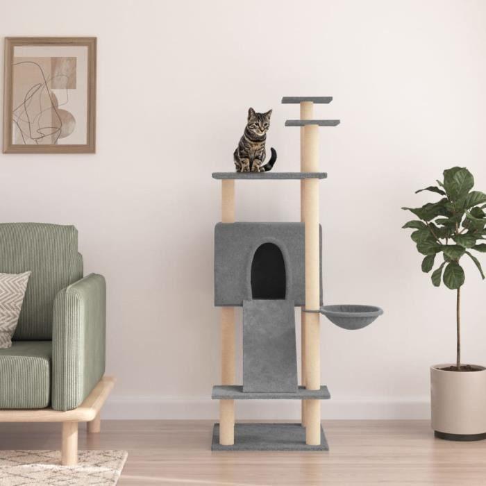 VidaXL Arbre à chat avec griffoirs en sisal Gris clair 153 cm 171751