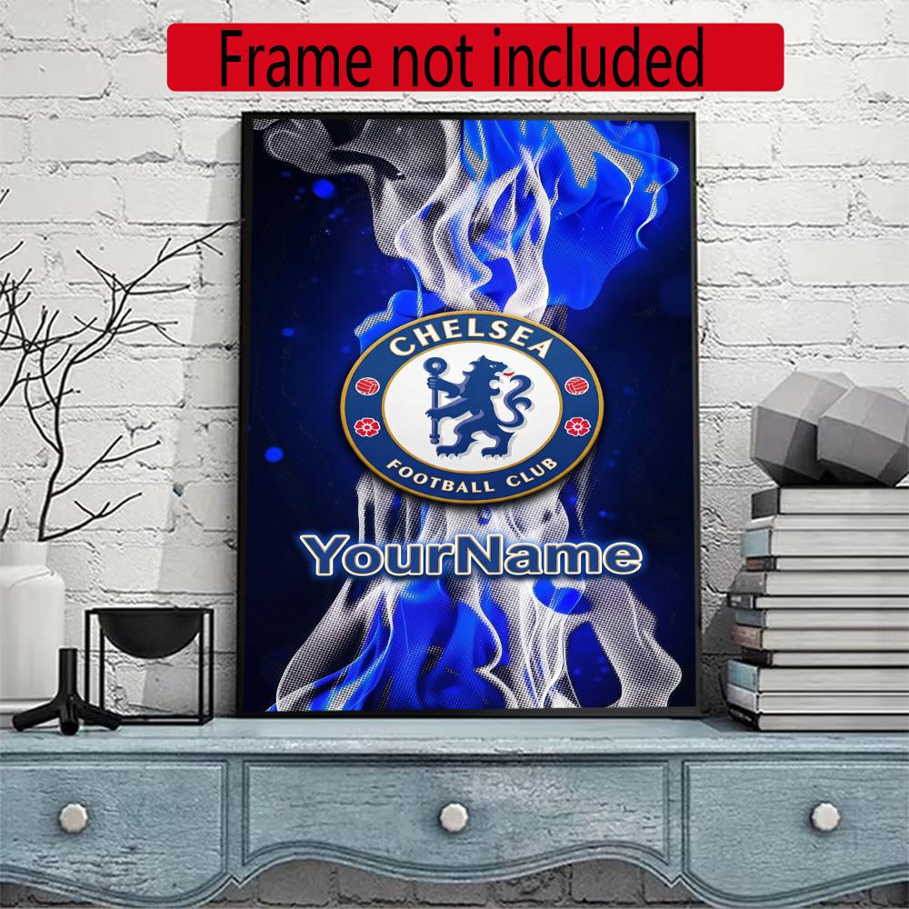 Chelsea Fc Personalized Text Diamond Painting Round Diamond Mosaic Rhinestones Diamond Embroidery Craft Kit Wall Decor Without Frame