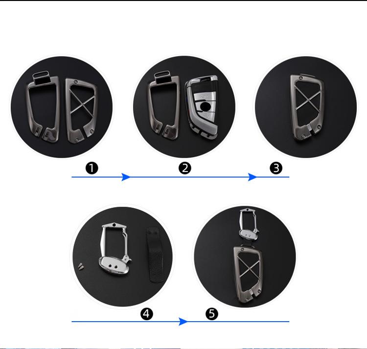 BMW Key Case & Keychain for 1, 3, 5, 7 Series, 320li, 525, X1, X3, X5 Models