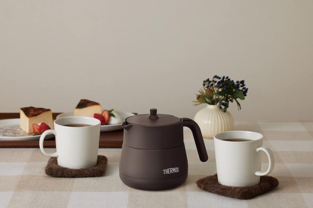 Teiera Termos Isolata Sottovuoto con Filtro 450ml Marrone TTE-450 BW