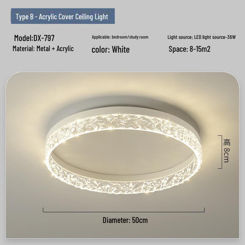 

Современный романтический кремовый потолочный светильник для спальни Three-color Dimming